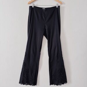 90s/Y2K VINTAGE CACHÉ BEADED BLACK FLARE PANTS
